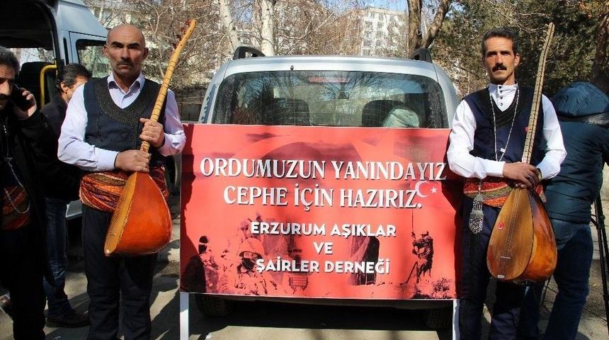 &lsquo;zeytin Dalı Harekatına&rsquo; Halk Ozanlarından Sazlı S&ouml;zl&uuml; Destek