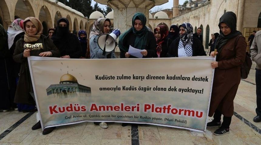 Şanlıurfalı Kadınlardan Kud&uuml;s&rsquo;teki Z&uuml;lme Tepki