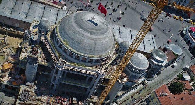 (özel Haber) Kubbesine Kurşun Dökülmeye Başlanan Taksim Camii’nde Son Durum Havadan Görüntülendi