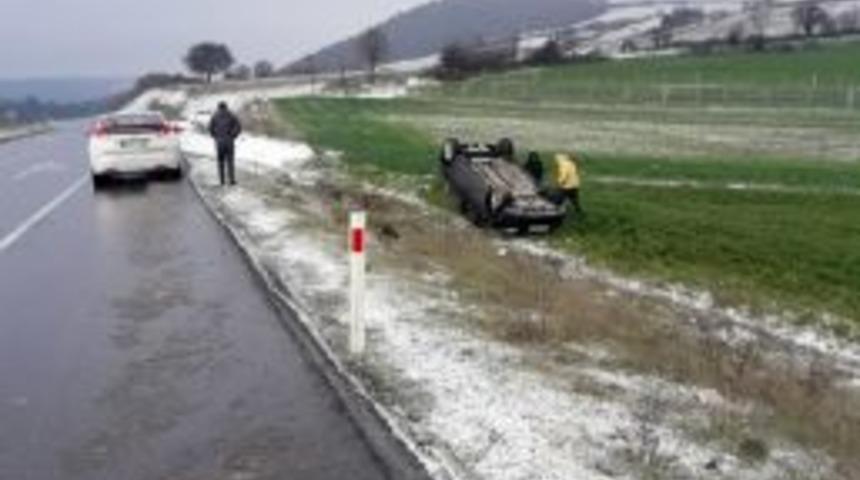 Tekirdağ&rsquo;da Otomobil Takla Attı: 1 Yaralı