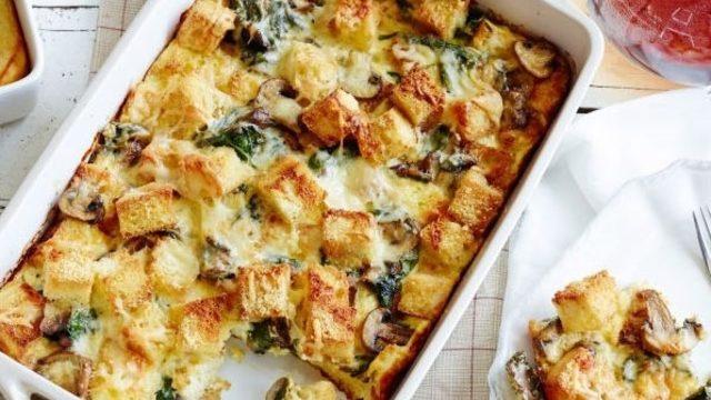 Mantarlı, Ispanaklı, Peynirli Güveç