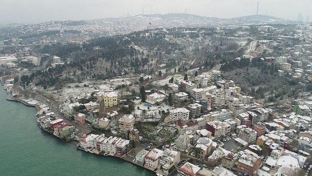 İstanbul’da Beyaz Örtü Havadan Görüntülendi