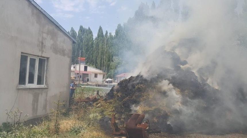 Pasinler’de Ot Balyaları Kül Oldu