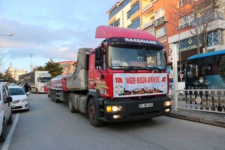 Niğde Bugün Afrin’de Moral Kampanyasında 2 Tır Mehmetçiğe Gitti G5