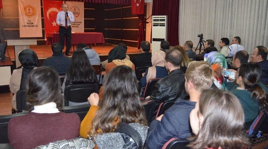 Halit Eruğrul Sason&rsquo;da &Ouml;ğretmenlere Konferans Verdi