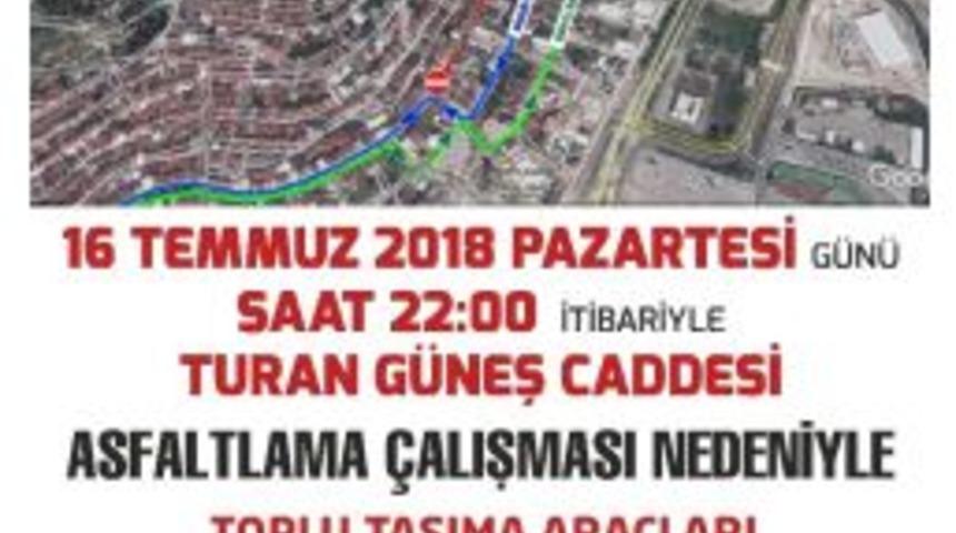 Turan G&uuml;neş Caddesi&rsquo;nde Trafik D&uuml;zenlemesi