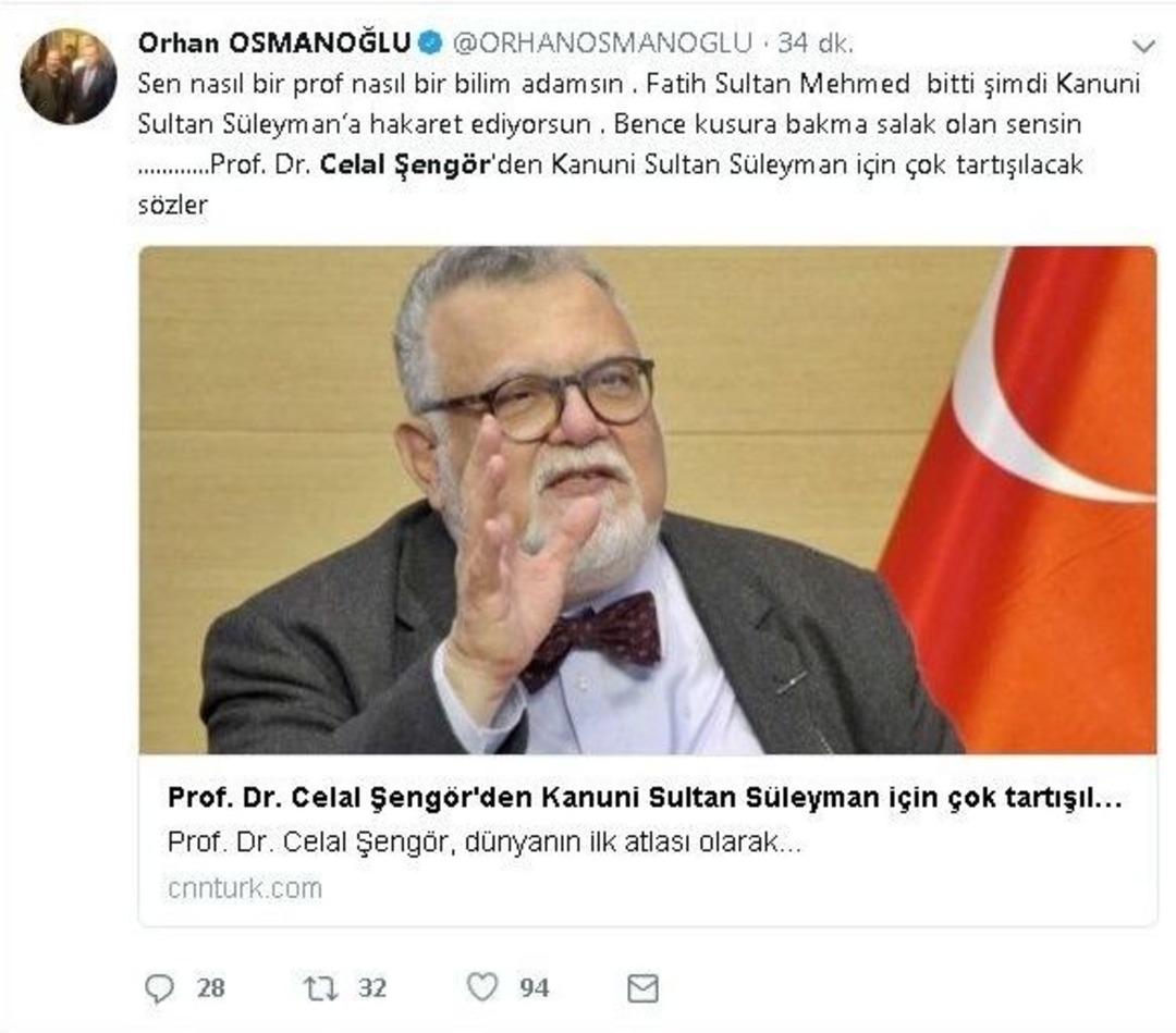 Profes&ouml;r Celal Şeng&ouml;r&rsquo;e Sosyal Medyadan B&uuml;y&uuml;k Tepki Yağdı
