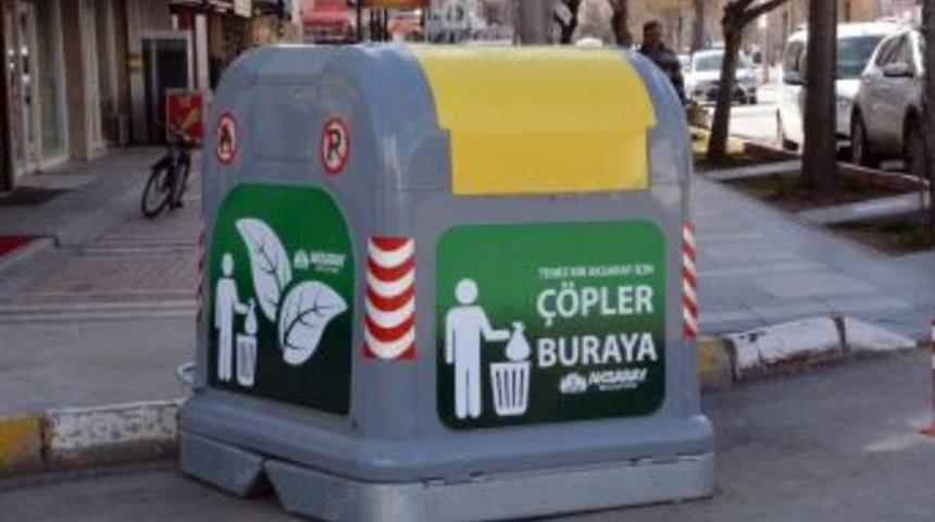 Aksaray&rsquo;a Yeni Sistem &Ccedil;&ouml;p Konteyneri
