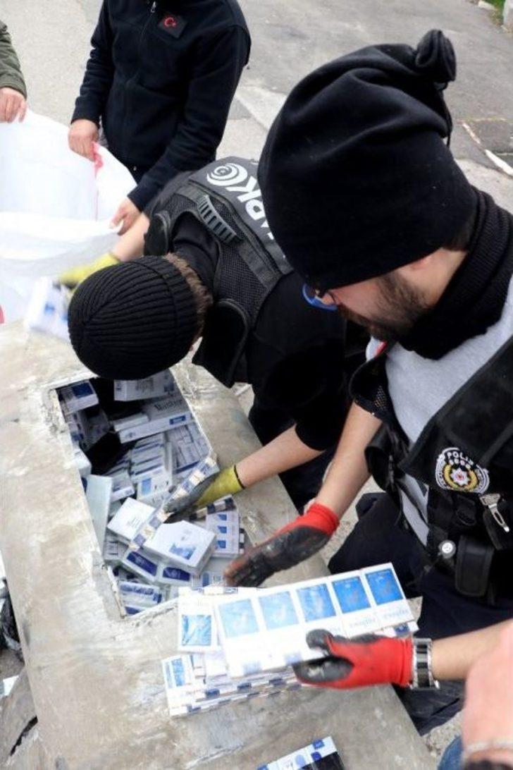 Tırın Mazot Deposundan 5 Bin Paket Kaçak Sigara Çıktı G4