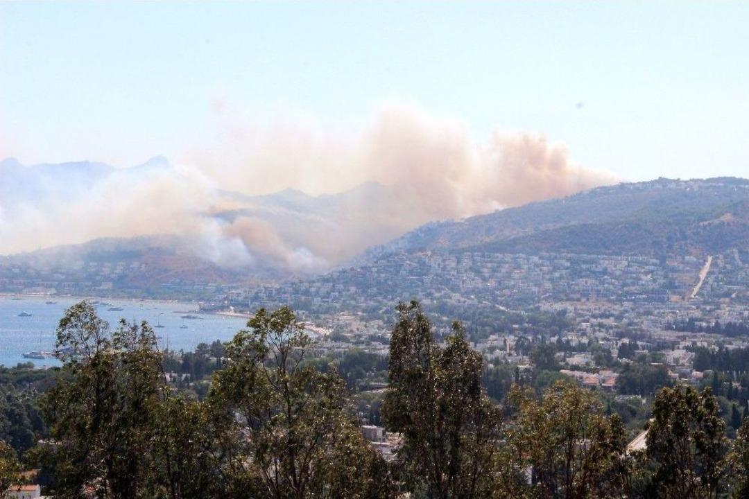 Bodrum&rsquo;da &Ccedil;ıkan Yangın Tatil Sitelerine Sı&ccedil;radı