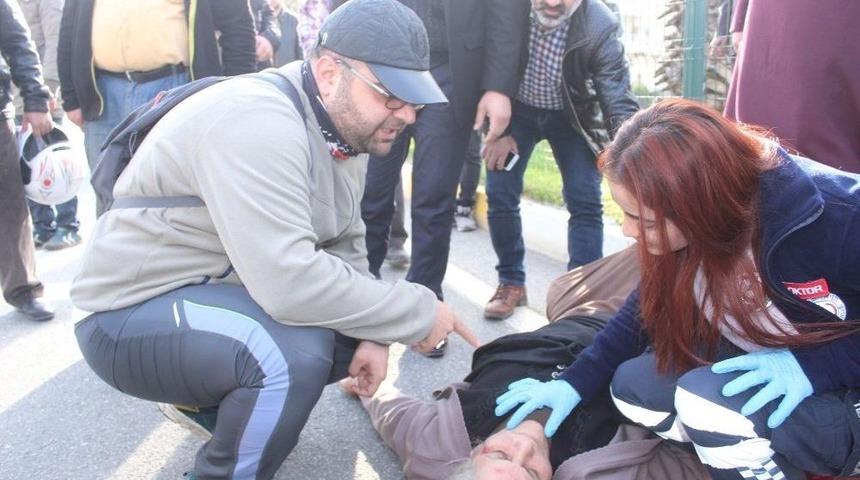 Ehliyetsiz S&uuml;r&uuml;c&uuml; Yayaya &Ccedil;arptı: 1 Yaralı