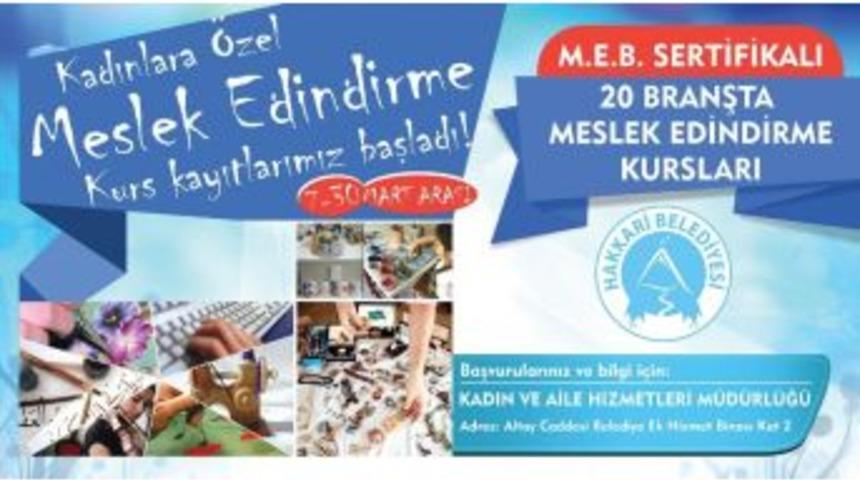 Hakkari&rsquo;de Kadınlara &Ouml;zel Meslek Edindirme Kursu
