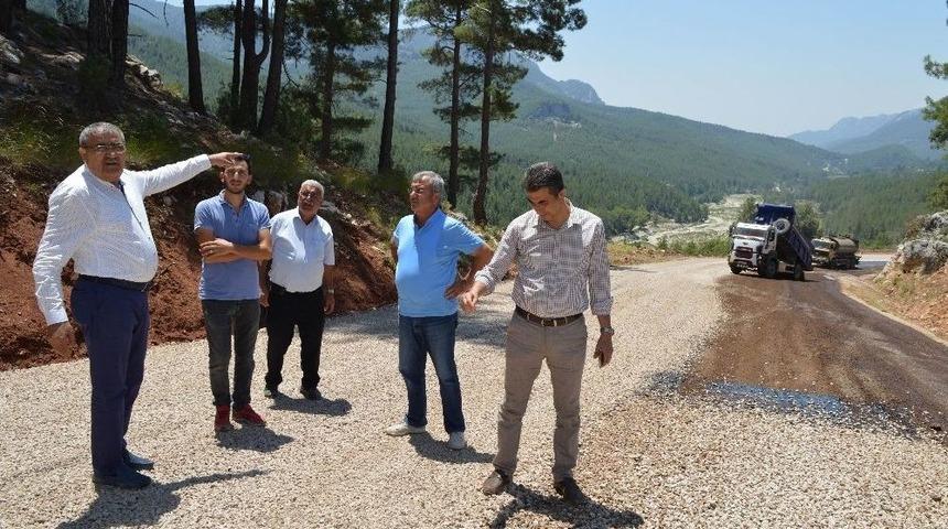Serik Sanlı Yaylası Yolu Asfaltlanıyor