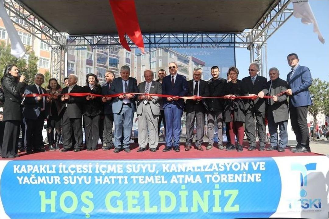 Kapaklı İ&ccedil;me Suyu, Kanalizasyon Ve Yağmur Suyu Hattı İnşaatının Temeli Atıldı