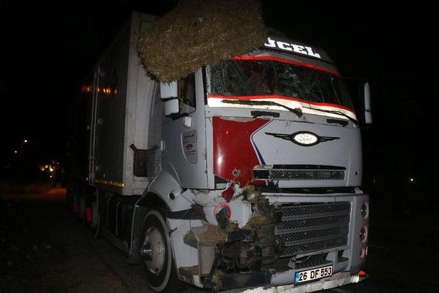 Kamyon, Trakt&ouml;re &Ccedil;arptı: 1 &Ouml;l&uuml;, 2 Yaralı 1