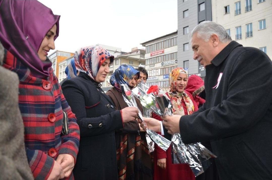 Vali Yıldırım, Kadınlara Karanfil Dağıttı
