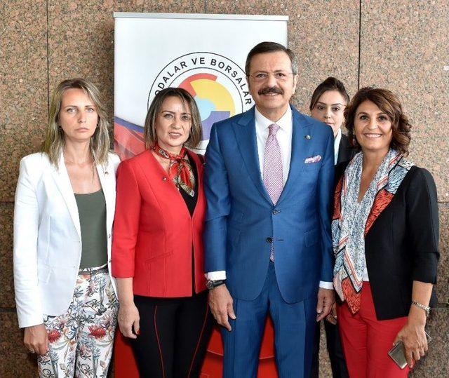 Tobb Kadın Girişimciler&rsquo;den Tobb Başkanı Hisarcıklıoğlu Ve Bakan Pekcan&rsquo;a Ziyaret 1