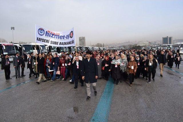 Hizmet-iş Sendikası Kayseri Şubesi Dünya Kadınlar Günü’nü Ankara’da Kutladı