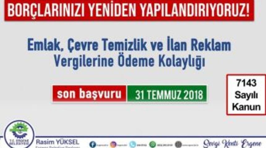 Ergene Belediyesinden Yapılandırma Fırsatı A&ccedil;ıklaması