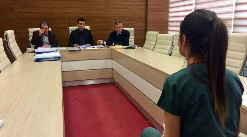 Hastanedeki Taşeron İş&ccedil;iler M&uuml;lakata Girdi