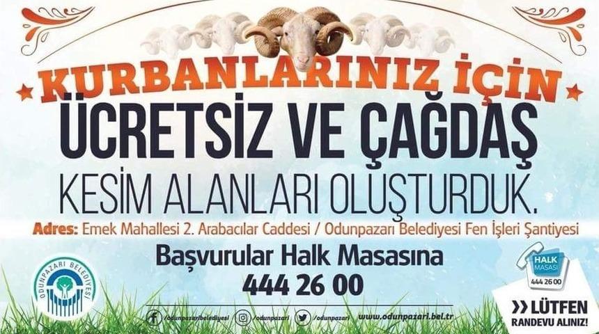 Odunpazarı’ndan Ücretsiz Kurban Kesim Hizmeti