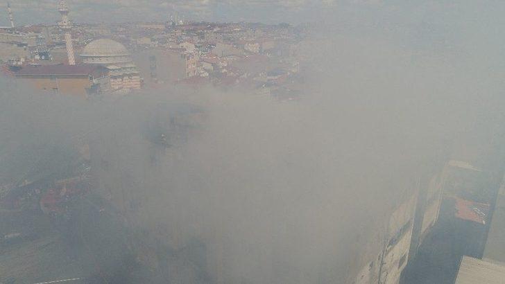 (özel) Beyoğlu’nda Tekstil Atölyesindeki Yangın Havadan Görüntülendi G5