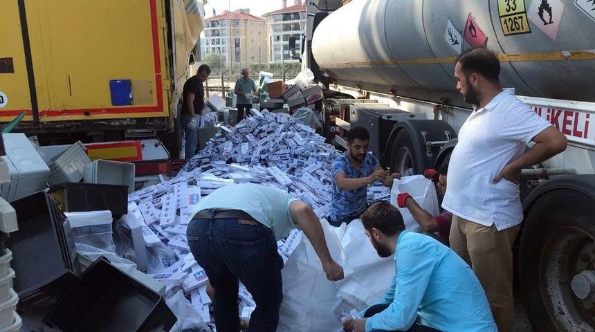 Kocaeli&rsquo;nde 50 Bin Paket Ka&ccedil;ak Sigara Ele Ge&ccedil;irildi