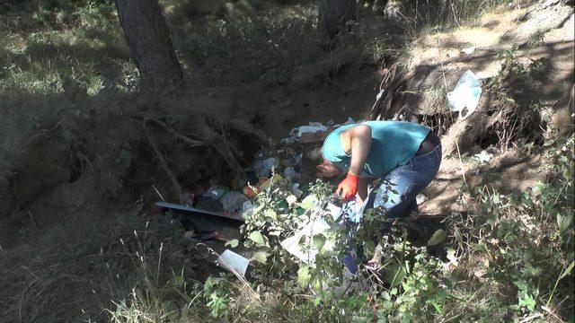 Motosiklet tutkunlarından Kazdağları'nda temizlik