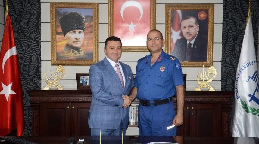 İl&ccedil;e Jandarma Komutanı Binbaşı Can&rsquo;dan Başkan Bakıcı&rsquo;ya Veda Ziyareti