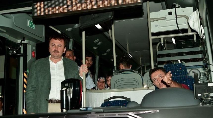 Başkan Erko&ccedil; Belediye Otob&uuml;slerini Denetledi