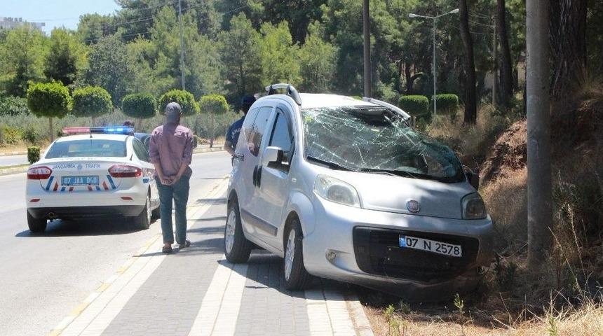 Virajı Alamayan S&uuml;r&uuml;c&uuml; Kaza Yaptı