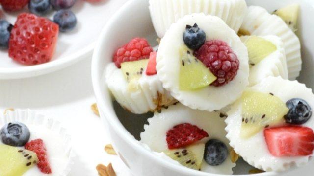 Dondurulmuş Yoğurtlu Mini Meyve Kupları
