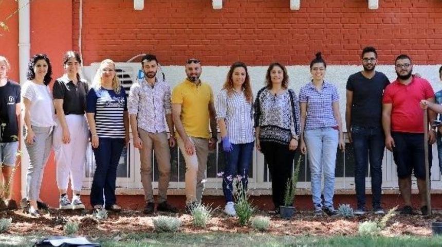 Ga&uuml;n&rsquo;de T&uuml;rk Ve Suriyeli &Ouml;ğrenciler El Ele &Ccedil;i&ccedil;ek Diktiler