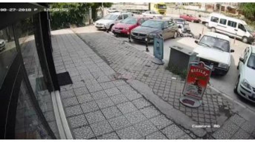 Motosiklet Kazası Güvenlik Kamerasında