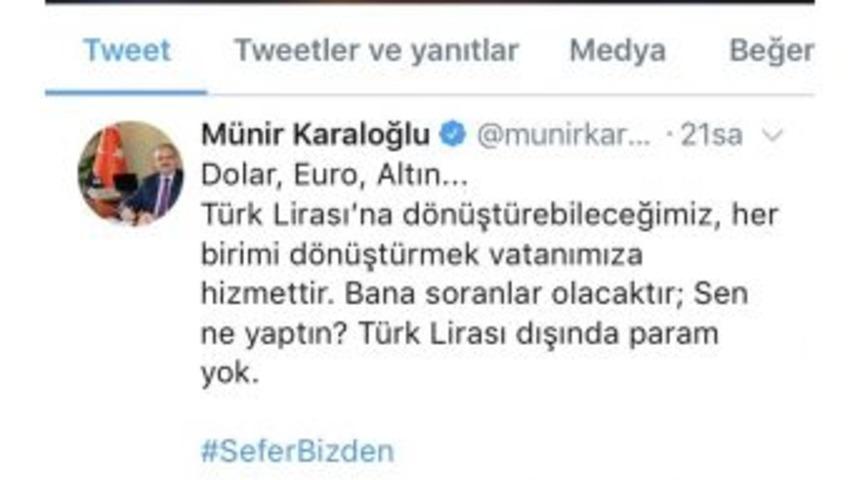 Antalya Valisinden Tl&rsquo;ye Destek Paylaşımı