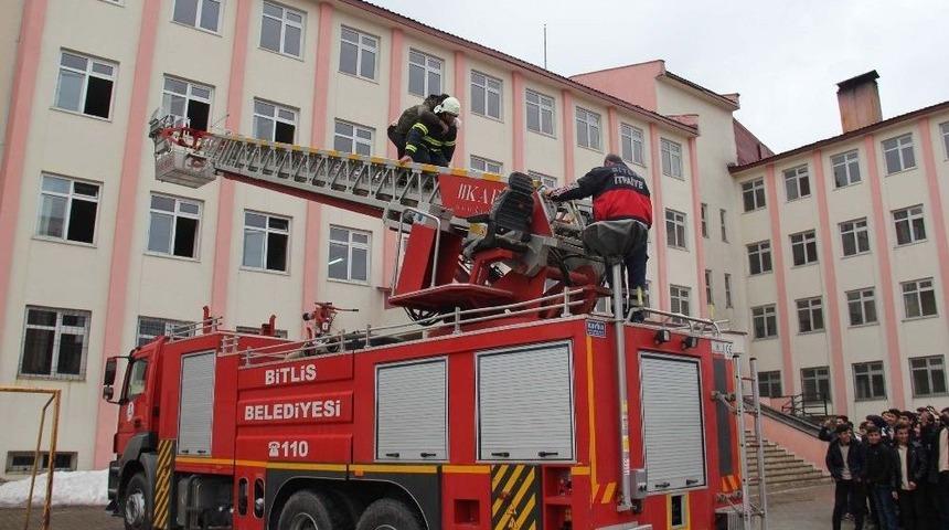 Bitlis Belediyesinden Yangın Tatbikatı
