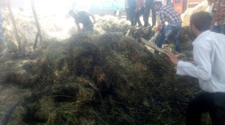 Özalp İlçesinde Ot Ve Saman Yangını