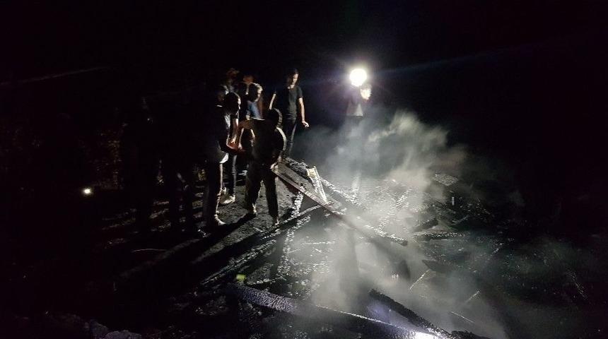 Arı Kovanları Yandı, Yangını S&ouml;nd&uuml;ren Vatandaşlara Arılar Saldırdı