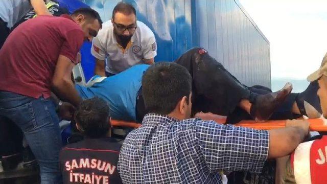 Samsun’da Kamyon Kamyona Arkadan Çarptı: 1 Yaralı