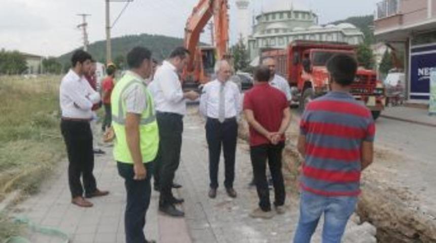 Başkan, Yağmur Suyu Hattı &Ccedil;alışmalarını İnceledi