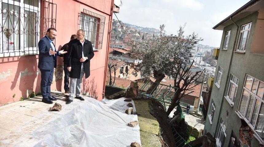 Başkan Doğan Yıkılan İstinat Duvarını İnceledi