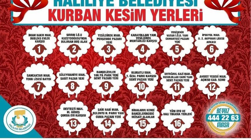 Haliliye’de Kurban Kesim Ve Satış Yerleri Belirlendi