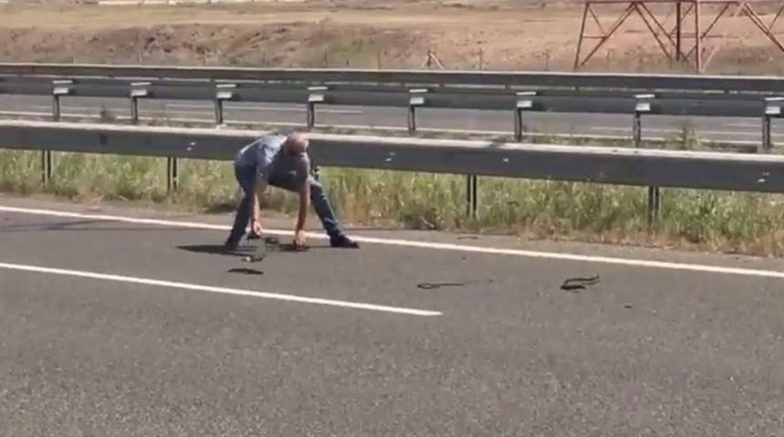 Canını Hiçe Saldı, Otoyoldan Lastik Topladı