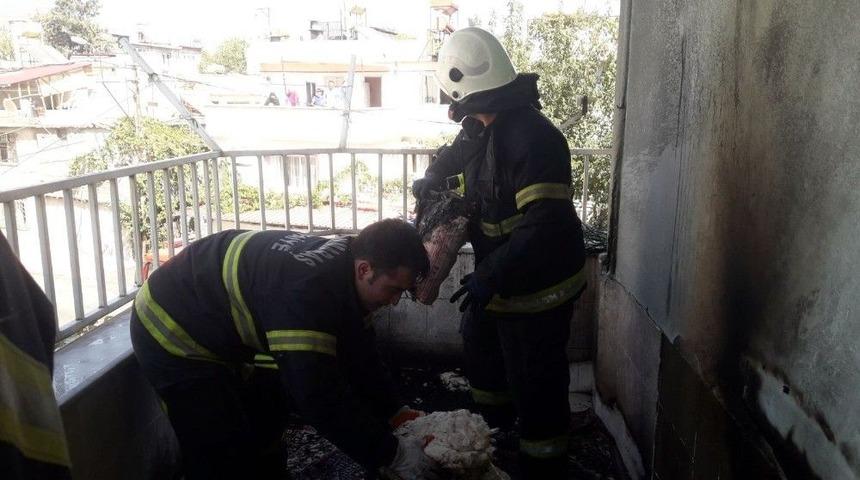 Balkonda Çıkan Yangın Korkuttu