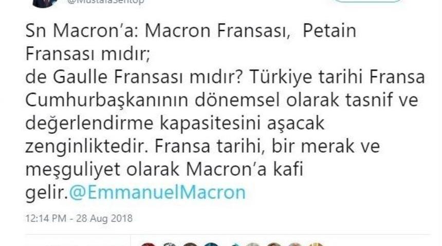 Tbmm Başkanvekili Şentop’tan Macron’a Tepki