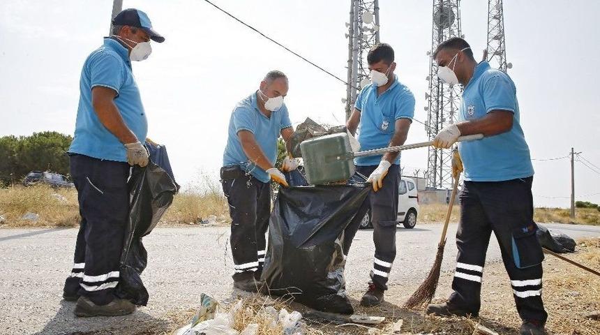 5 Ton &Ccedil;&ouml;p &Ccedil;ıkan Şahin Tepesi Kirlilikten Arındırılıyor