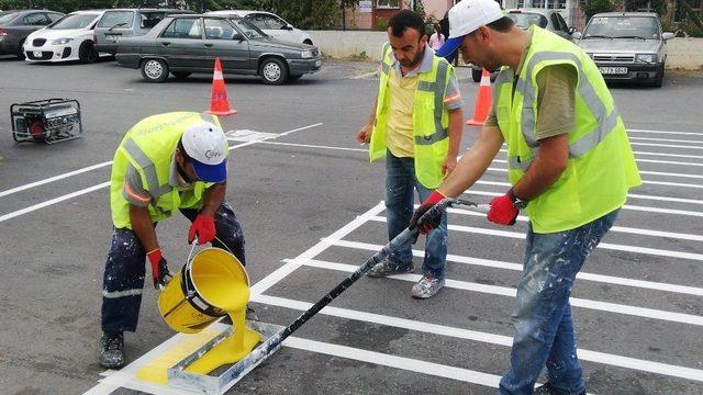 Çorlu’da Yaya Çizgileri Bakım Ve Onarım Çalışmaları Sürüyor