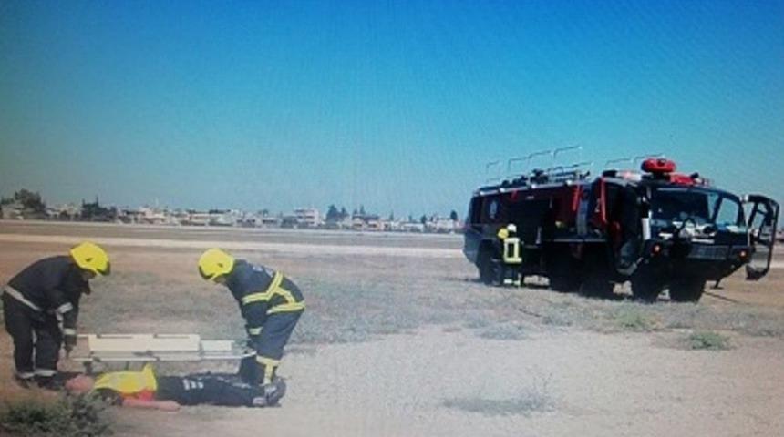 Şakirpaşa Hava Limanında Yangın Tatbikatı