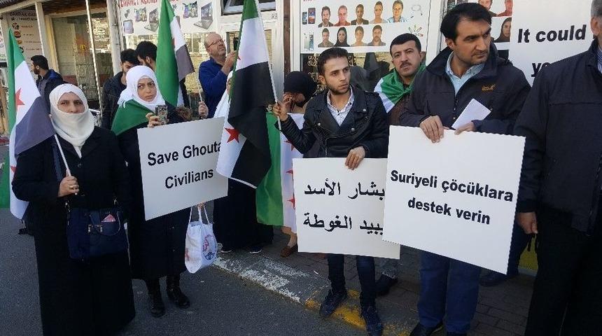 Abd Başkonsolosluğu Önünde Doğu Guta Eylemi