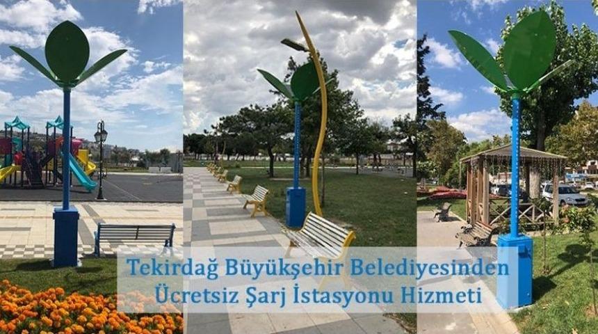 Tekirdağ&rsquo;da &Uuml;cretsiz Şarj İstasyonları Kuruldu